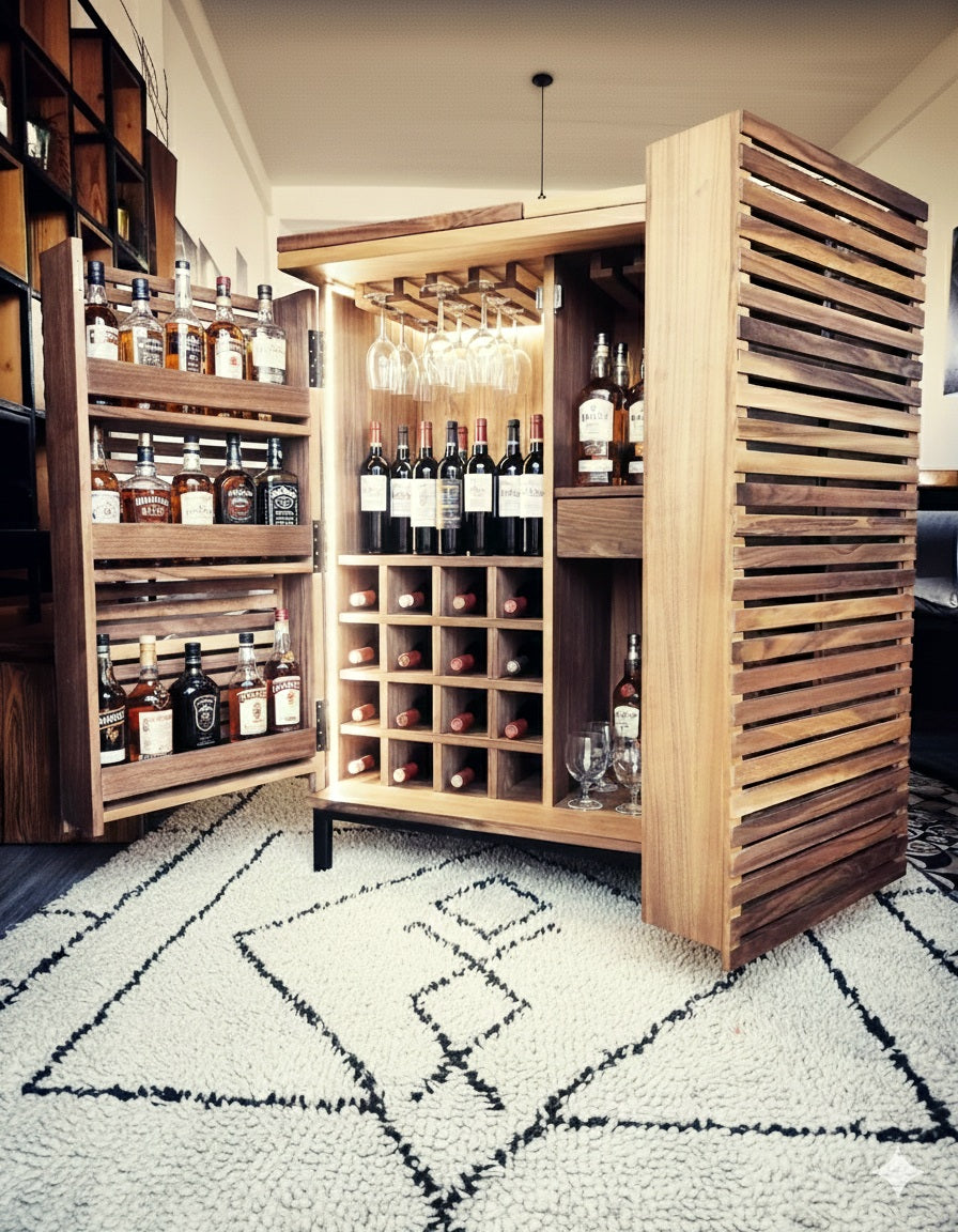 وحدة طاولة بار VINTAGE من خشب البلوط